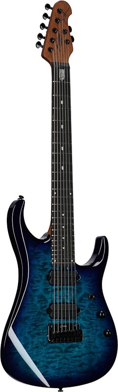 Sterling by Music Man John Petrucci JP157DQM Electric Guitar (with Gig Bag), Cerulean Blue, Body Left Front