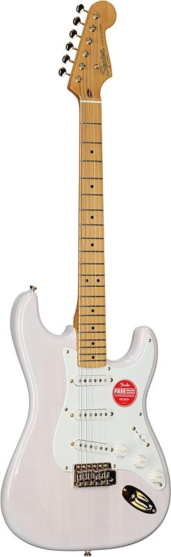 Squier Classic Vibe '50s Stratocaster Electric Guitar, with Maple Fingerboard, White Blonde, Body Left Front