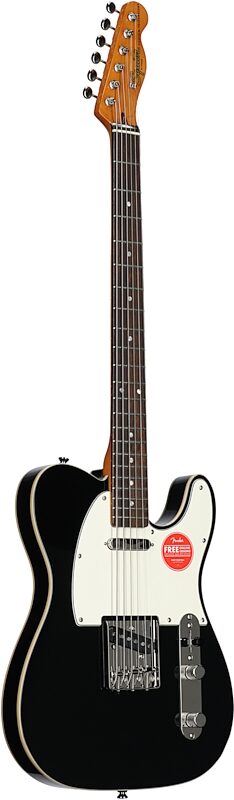 Squier Classic Vibe Baritone Custom Telecaster Electric Guitar, with Laurel Fingerboard, Black, Body Left Front