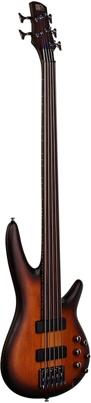 Ibanez SRF705 Portamento Fretless Electric Bass, 5-String, Brown Sunburst, Body Left Front