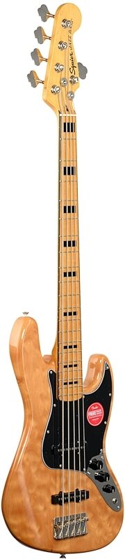 Squier Classic Vibe '70s Jazz V Electric Bass, 5-String, Maple Fingerboard, Natural, Body Left Front