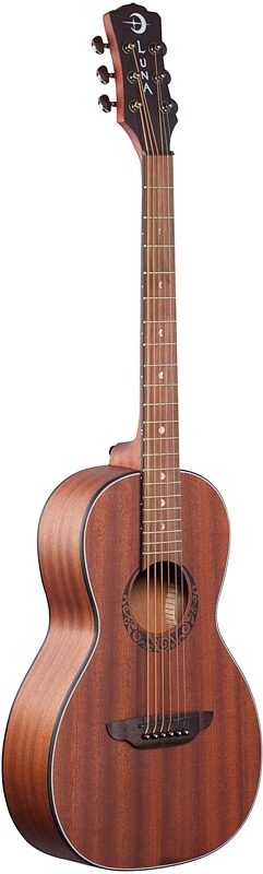Luna Gypsy Muse Parlor Acoustic Guitar, Mahogany, Body Left Front