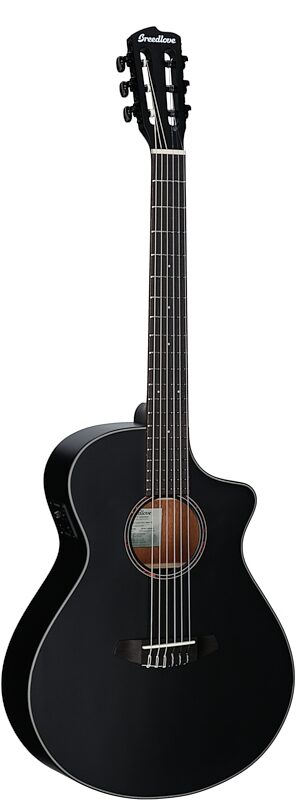 Breedlove Discovery S Concert CE Classical Acoustic Guitar, Satin Black, Body Left Front