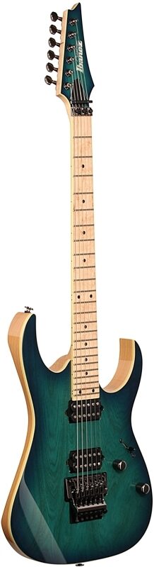 Ibanez RG652AHM Prestige Electric Guitar (with Case), Nebula Green Burst, Body Left Front