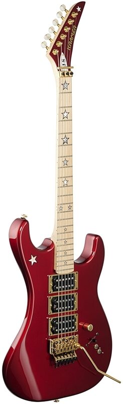 Kramer Jersey Star Electric Guitar, with Gold Floyd Rose, Candy Apple Red, Body Left Front