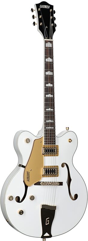 Gretsch G5422GLH Hollowbody Electric Guitar, Left-Handed, Snow Crest White, Body Left Front