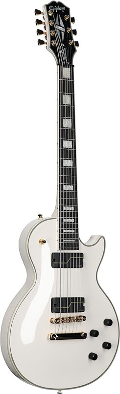 Epiphone Matt Heafy Les Paul Custom Origins Electric Guitar, 7-String (with Case), Bone White, Body Left Front