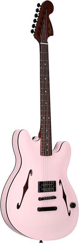 Fender Tom DeLonge Starcaster Electric Guitar, Satin Shell Pink, Body Left Front