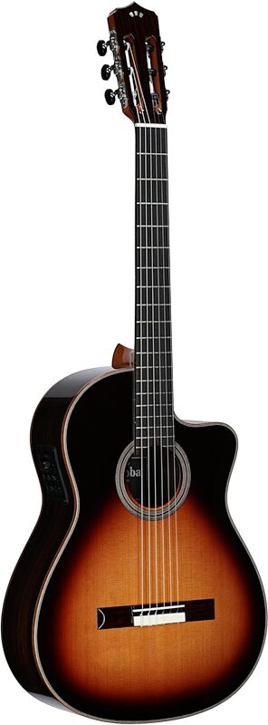 Cordoba Fusion Orchestra CE Classical Acoustic-Electric Guitar, Teardrop Burst, Body Left Front