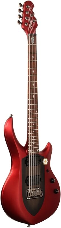 Sterling by Music Man Majesty John Petrucci Signature Electric Guitar (with Gig Bag), Ice Crimson Red, Body Left Front