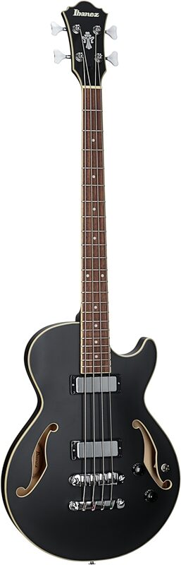 Ibanez AGB200 Artcore Semi-Hollow Electric Bass, Black Flat, Body Left Front