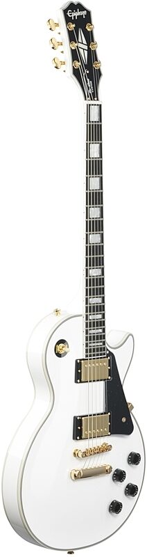 Epiphone Les Paul Custom Electric Guitar, Alpine White, with Gold Hardware, Blemished, Body Left Front