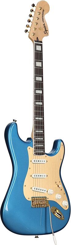 Squier 40th Anniversary Stratocaster Gold Edition Electric Guitar, with Laurel Fingerboard, Lake Placid Blue, Body Left Front