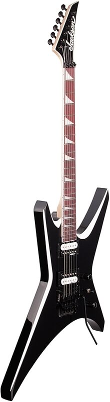 Jackson JS Series Warrior JS32 Electric Guitar, Amaranth Fingerboard, Black with White Bevels, Body Left Front