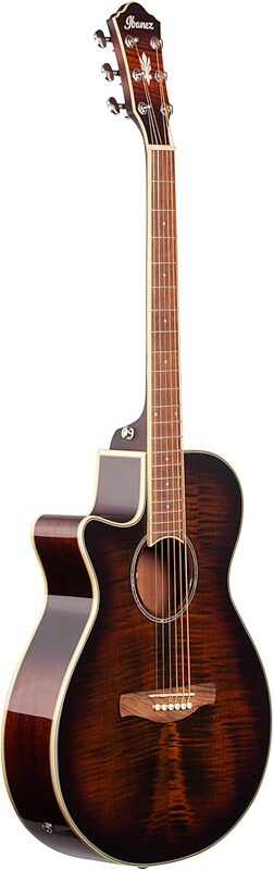 Ibanez AEG19LII Acoustic-Electric Guitar, Left Handed, Tiger Burst, Body Left Front