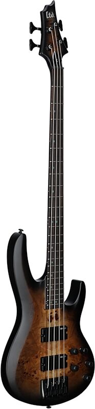 ESP LTD B-4 Electric Bass, with Ebony Fingerboard, Charcoal Burst Satin, Body Left Front