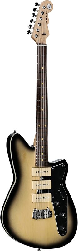 Reverend Jetstream 390 Electric Guitar, Korina Burst, Rosewood Fretboard, Body Left Front
