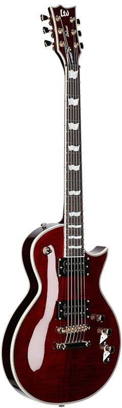 ESP LTD EC-1000T CTM Traditional Series Electric Guitar, See-Thru Black Cherry, Body Left Front