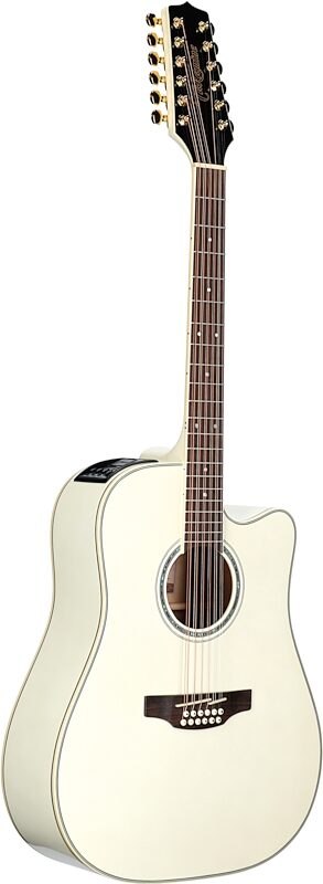 Takamine GD37CE-12 Acoustic-Electric Guitar, 12-String (with Gig Bag), Pearl White, Body Left Front
