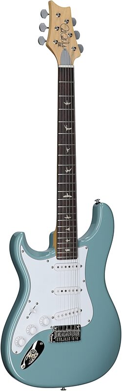 PRS Paul Reed Smith SE Silver Sky Electric Guitar, Left-Handed, Rosewood Fretboard (with Gig Bag), Stone Blue, Body Left Front