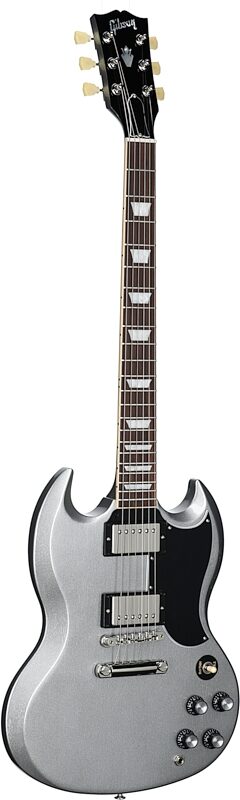 Gibson SG Standard '61 Custom Color Electric Guitar (with Case), Silver Metallic, Scratch and Dent, Body Left Front