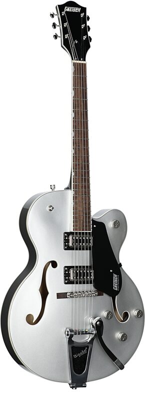 Gretsch G5420T Electromatic Hollowbody Electric Guitar, Airline Silver, Body Left Front