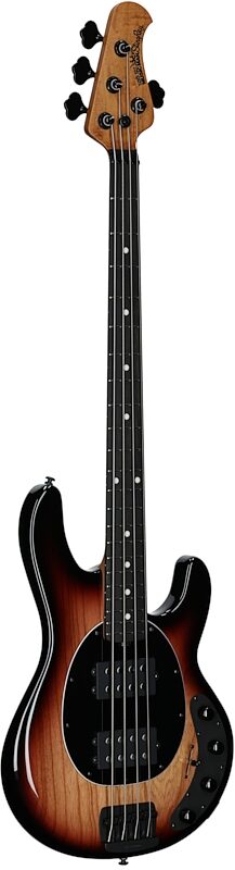 Ernie Ball Music Man StingRay Special HH Electric Bass (with Case), Faded Vintage Sunburst, Ebony Fretboard, Body Left Front