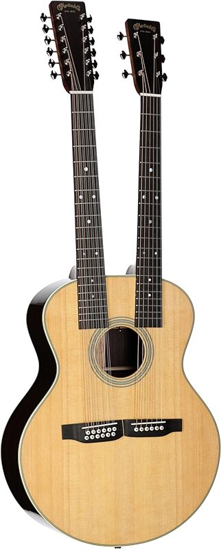 Martin Grand J-28E Double-Neck Acoustic-Electric Guitar, Natural, Body Left Front