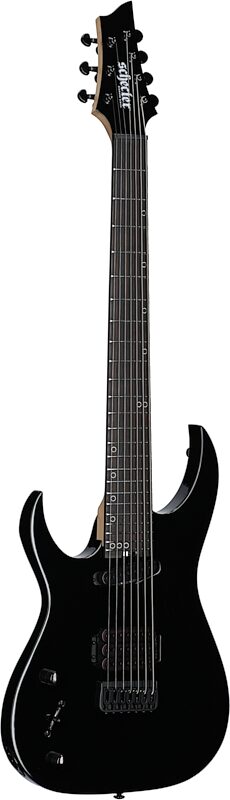 Schecter Sunset-7 Triad Electric Guitar, Left-Handed (7-String), Gloss Black, Body Left Front