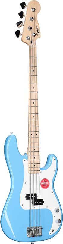 Squier Sonic Precision Bass Guitar, California Blue, Body Left Front