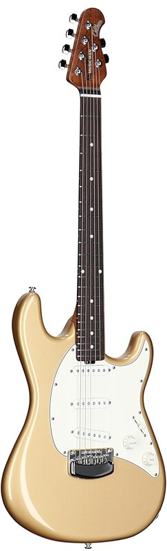 Ernie Ball Music Man Cutlass HT SSS Electric Guitar (with Case), Golden Delicious, Body Left Front