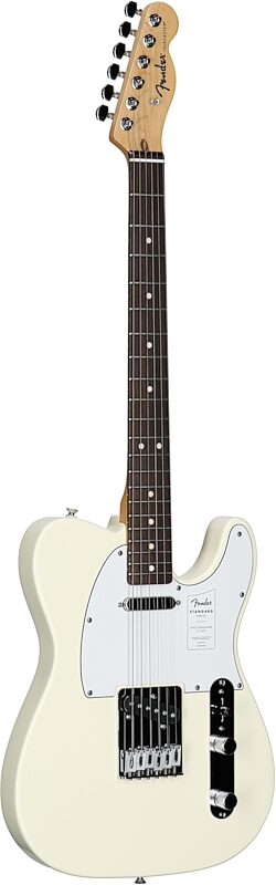 Fender Standard Telecaster Electric Guitar, Laurel Fingerboard, Olympic White, Open Box (Very Good), Body Left Front