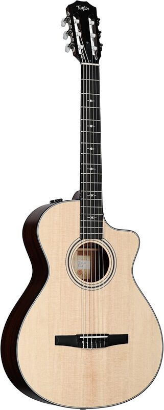 Taylor 312ce-N Grand Concert Classical Acoustic-Electric Guitar (with Case), New, Body Left Front