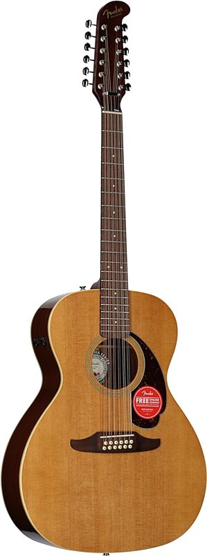 Fender Villager 12-String Acoustic-Electric Guitar (with Gig Bag), Aged Natural, Body Left Front