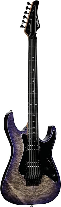 Kramer Volante Quilt HHFR Electric Guitar (with Gig Bag), Ultraviolet Burst, Body Left Front
