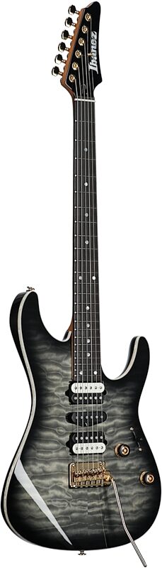 Ibanez AZ47P1QM Premium Electric Guitar (with Gig Bag), Black Ice Burst, Body Left Front