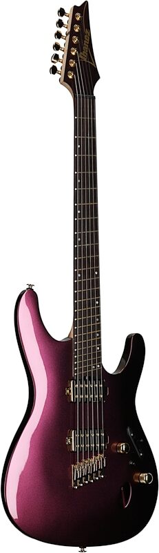 Ibanez SML721 Multi-scale Electric Guitar, Rose Gold Chameleon, Body Left Front