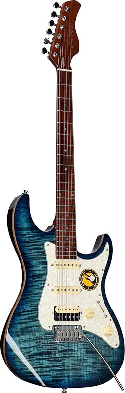 Sire Larry Carlton S7 FM Electric Guitar, Transparent Blue, Body Left Front