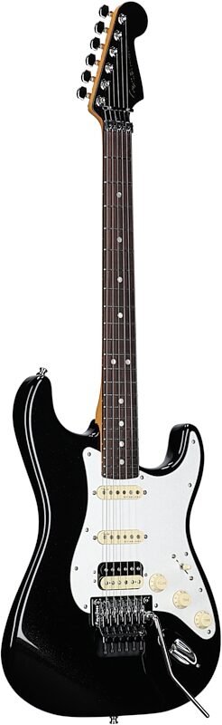 Fender American Ultra Luxe Stratocaster FR HSS Electric Guitar (with Case), Mystic Black, USED, Blemished, Body Left Front