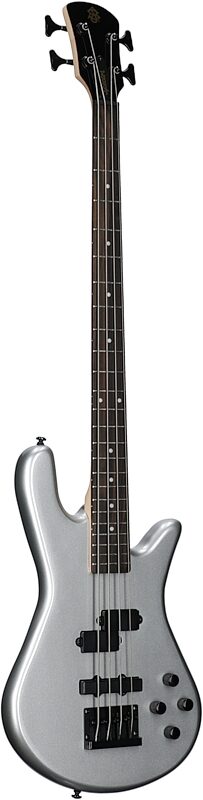 Spector Performer 4 Electric Bass, Metallic Silver Gloss, Body Left Front
