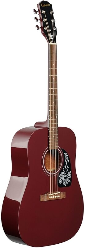 Epiphone Starling Dreadnought Acoustic Guitar, Wine Red, Body Left Front