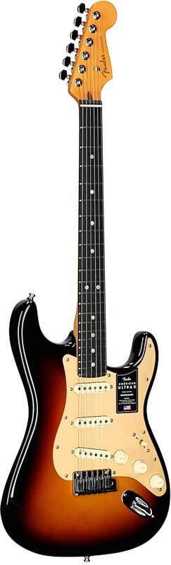 Fender American Ultra II Stratocaster Electric Guitar, Ebony Fingerboard (with Case), Ultraburst, Body Left Front