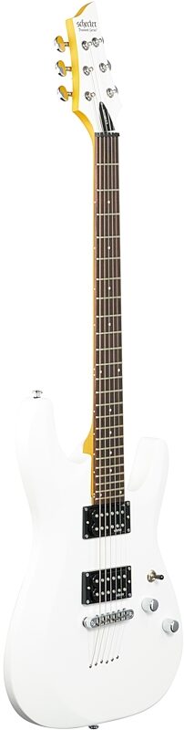Schecter C-6 Deluxe Electric Guitar, Satin White, Body Left Front