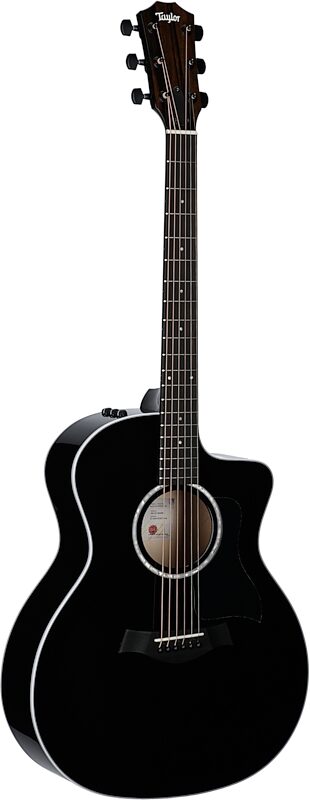 Taylor 214ce Plus Grand Auditorium Acoustic-Electric Guitar Black, Black, Body Left Front