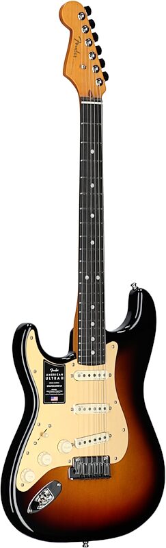 Fender American Ultra II Stratocaster Electric Guitar, Left-Handed (Ebony Fingerboard, with Case), Ultraburst, Body Left Front