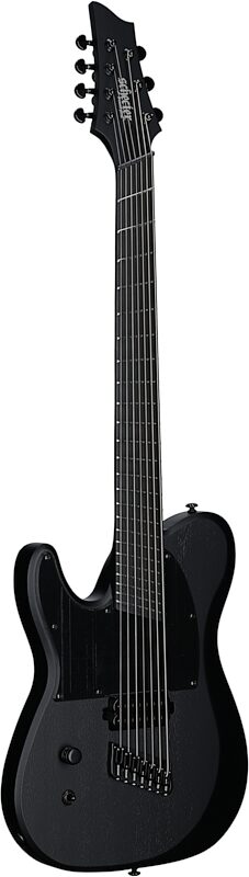 Schecter PT7MS Black Ops Electric Guitar, Left-Handed, Satin Black Open Pore, Body Left Front