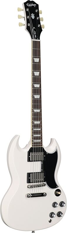Epiphone 1961 Les Paul SG Standard Electric Guitar (with Case), Aged Classic White, Body Left Front