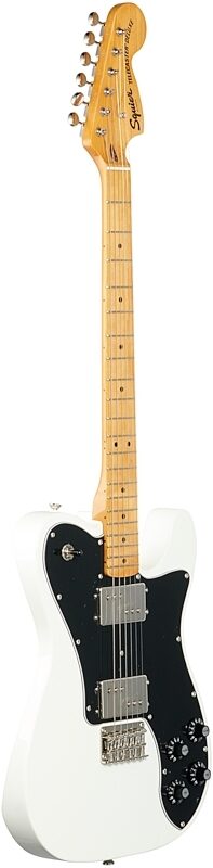 Squier Classic Vibe '70s Telecaster Deluxe Electric Guitar, with Maple Fingerboard, Olympic White, Body Left Front