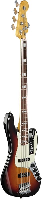Fender American Ultra Jazz V Electric Bass, 5-String, Rosewood Fingerboard (with Case), Ultraburst, Body Left Front