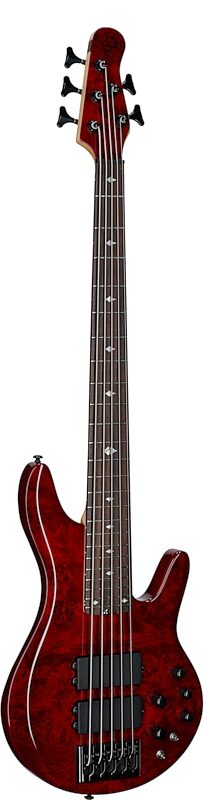 Michael Kelly Pinnacle 5 Custom Electric Bass Guitar, 5-String, Cherry Burl, Body Left Front